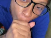 Sucking his dick while he cooks dinner 13/16