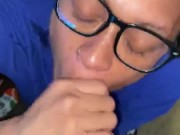 Sucking his dick while he cooks dinner 15/16