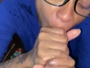 Sucking his dick while he cooks dinner 2/16