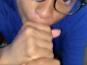 Sucking his dick while he cooks dinner 9/16