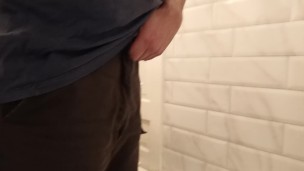 Pee in public toilet