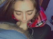 Cute and innocent looking native teen sucks down daddy like a good girl 10/16