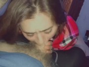 Cute and innocent looking native teen sucks down daddy like a good girl 9/16