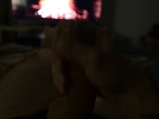 Solo xmas masturbation until huge load of cum