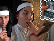 Naive Nun is tricked by WhatsApp and exorcises a cock