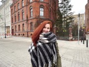 Public pickup: Redhead girl fucks for iPhone and gets creampie. LeoKleo