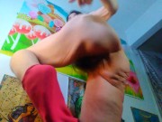 Hairy Slutty Floppy Ass Cellulite PAWG Fetish Slut Onlyfans Girl Strips Cute Pink Outfit Tights Legs 14/16