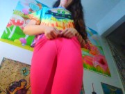 Hairy Slutty Floppy Ass Cellulite PAWG Fetish Slut Onlyfans Girl Strips Cute Pink Outfit Tights Legs 9/16