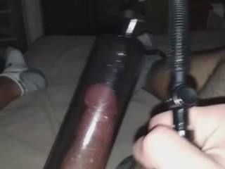Getting hard with my cock pump