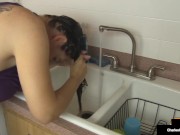 Big bOObed Mommy Charlee Chase Blows Hubby During Shampoo! 13/16