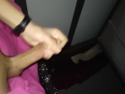 I play with my cock while I groan  and cum