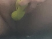 BBW rocks her oiled pussy to orgasm  