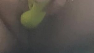 BBW rocks her oiled pussy to orgasm 