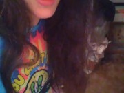 PinkMoonLust Pees On her Tampon String Peeing Urine Piss Fetish Hairy Girl Sits on Dirty Toilet 1/16