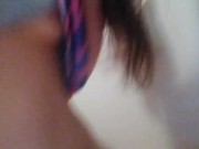 PinkMoonLust Pees On her Tampon String Peeing Urine Piss Fetish Hairy Girl Sits on Dirty Toilet 2/16