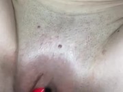 ***She cum twice*** while I rub chastity cage on her clit! MOANING ORGASM!!! CLOSE UP 9/16