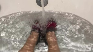 Wet Sock Fetish in Athletic Ankle Socks