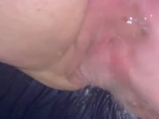 bbw Squirts and soaks bed