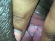 Extreme close up of real virgin wet creamy pussy  14/16