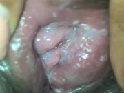 Extreme close up of real virgin wet creamy pussy  2/16