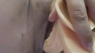 Watch me cream while I use my 10 inch dildo