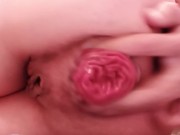 Skinny Sub pulls and plays with her prolapse 14/16