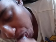 Ebony Teen giving sister's boyfriend head while sister at work lovely surprise facial  13/16