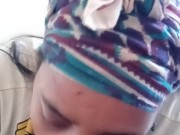 Ebony Teen giving sister's boyfriend head while sister at work lovely surprise facial  2/16