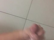 Fun time in the shower, Masturbation and unloads cum 