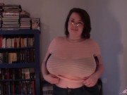 Huge boob tit drop sheer shirt