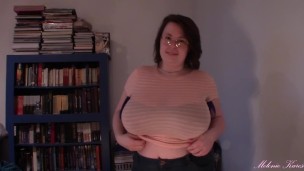 Huge boob tit drop sheer shirt