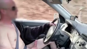 Naked driving, cock flashing, public masturbation