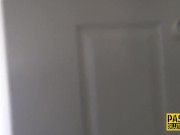 Blonde subs ass toyed with veg and bouquet 1/16