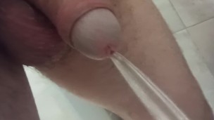 Happy New year! Closeup pissing uncutted dick 