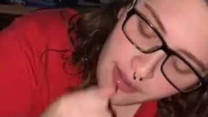 Thick Brunette Teases 8 inch Cock