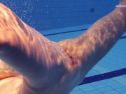 Elena Proklova spreading legs underwater 10/16