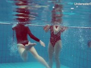 Diana Zelenkina and Simonna sexy brunettes in the pool 7/16