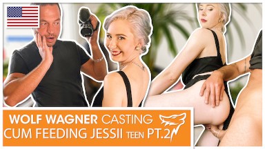 Jessii van Riva: Banged & cum-fed outside the apartment (part 2)! WOLF WAGNER CASTING