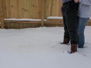 Holding my boyfriend's dick as he pees in the snow | controlling the flow 15/16
