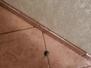 Pissing on the wall and floor right near the toilet