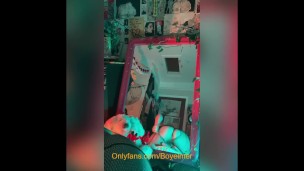 Alt Nonbinary Slut Gets Off in Front of Their Mirror with a Hitachi