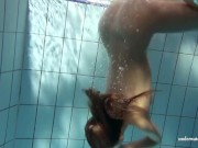 Zuzanna swims naked and horny in the pool 15/16