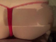 valerie is a whore in a red thong sucking cock and getting fucked gets a big thick load on her tits! 10/16