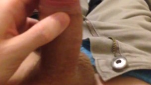 Shooting a big load of cum after edging