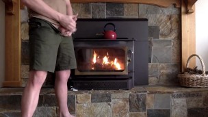 Jerking off in front of Fire