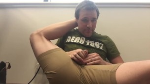 Leg Behind head jerking off (no cumshot)