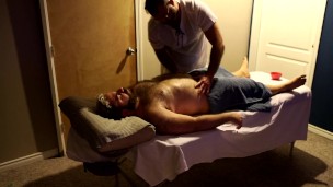 Rugby player gets hard during his massage and one thing leads to another