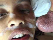 EBONY TEEN GETS CUMSHOT FACIAL MONEYSHOT 10/16