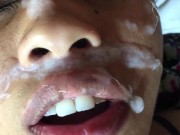 EBONY TEEN GETS CUMSHOT FACIAL MONEYSHOT 6/16
