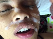 EBONY TEEN GETS CUMSHOT FACIAL MONEYSHOT 9/16